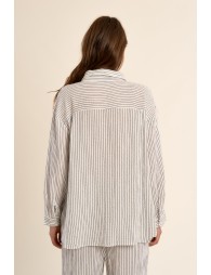 Chemise en coton oversize, rayée