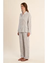 Chemise en coton oversize, rayée