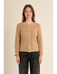Cardigan en maille, col rond