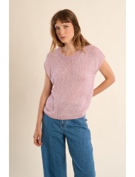 Pull en maille sans manches, col rond