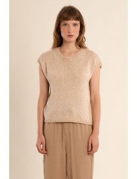 Pull en maille sans manches, col rond