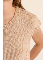 Pull en maille sans manches, col rond