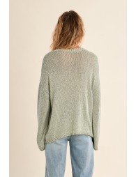 Jersey de mujer de manga larga, en punto mezclado.