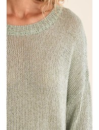 Knitted sweater, round neck