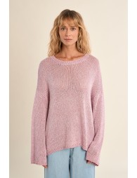 Knitted sweater, round neck