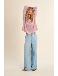 Knitted sweater, round neck