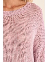 Knitted sweater, round neck