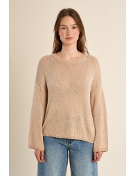 Jersey de mujer de manga larga, en punto mezclado.