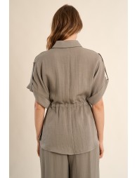 Chemisier Safari, nouable à la taille