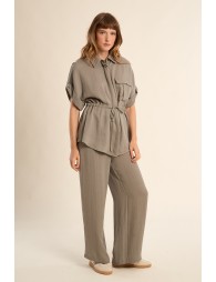 Chemisier Safari, nouable à la taille
