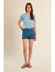 Jersey T-shirt, lace sleeves