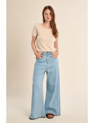 Jersey T-shirt, lace sleeves