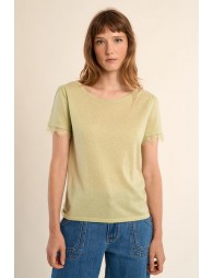 Jersey T-shirt, lace sleeves