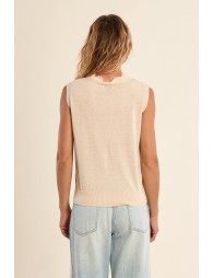 Vest without sleeves, V-neck