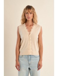 Vest without sleeves, V-neck