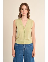 Gilet sans manches, col V