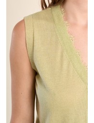 Gilet sans manches, col V