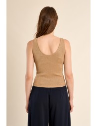 Knitted tank top, fancy buttons