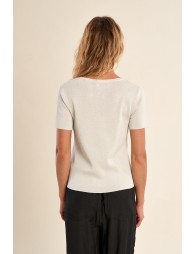 Jersey de mujer de manga corta, liso.