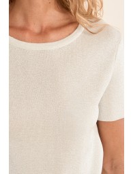 Fine, iridescent knit T-shirt