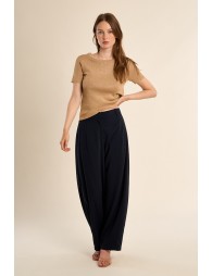 Fine, iridescent knit T-shirt