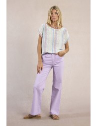 T-shirt en maille, rayé multicolore