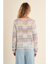 Pull en maille rayé