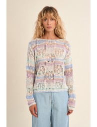 Pull en maille rayé