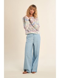 Pull en maille rayé