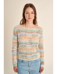 Pull en maille rayé
