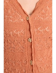 Cardigan en maille ajourée, col V