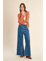 Openwork knit cardigan, V-neck