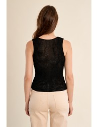 Openwork knit tank top