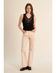 Openwork knit tank top