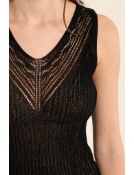 Openwork knit tank top