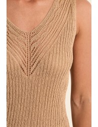 Openwork knit tank top
