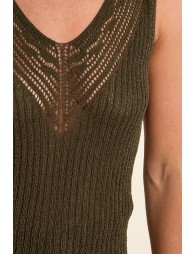 Openwork knit tank top