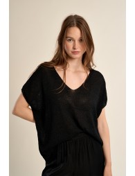 Pull sans manches en maille irisée