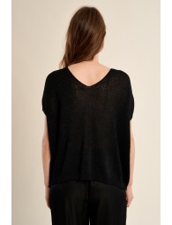 Pull sans manches en maille irisée