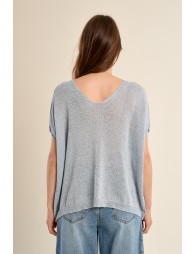 Iridescent knit sleeveless sweater