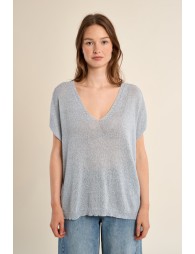 Pull sans manches en maille irisée