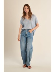 Pull sans manches en maille irisée