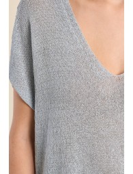 Pull sans manches en maille irisée