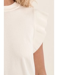 Short-sleeved sweater, ruffled