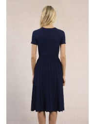 Robe longue en maille, ceintrée