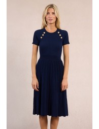 Robe longue en maille, ceintrée