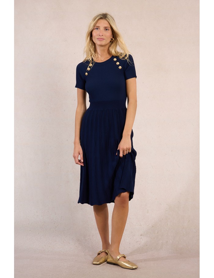 Robe longue en maille, ceintrée