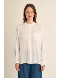 Chemise col mao, ouverte dans le dos