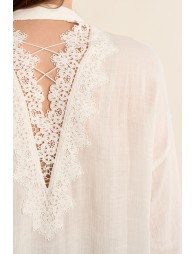 Chemise col mao, ouverte dans le dos