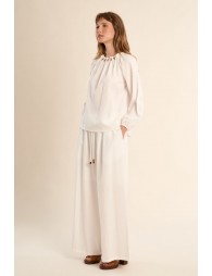 Beaded round neck blouse